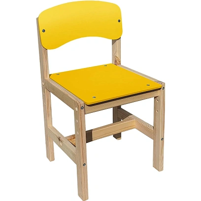 Стул детский KEN_Ростик регулируемый (1-3) желтый спин+сид