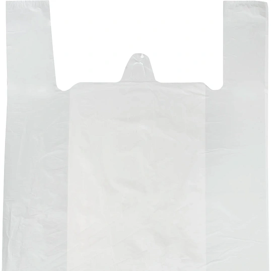 Пакет-майка ПНД 42+20х75 см 15 мкм белая 100 шт/уп