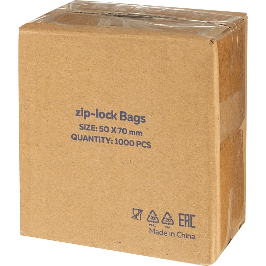 Пакет с замком (Zip Lock) 5х7 см, 20 мкм, 1000 шт/уп