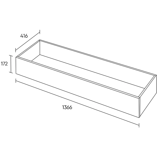 Топ K-loft ящик кашпо для тумбы 241H001 1370х416х752 графит