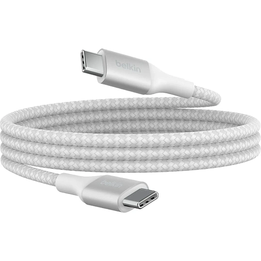 Кабель Belkin (CAB015bt1MWH)BoostCh.240W PD USB-C/USB-C Braided 1м бел
