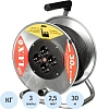 Удлинитель 30 м метал. катушка LUX КГ 3x2.5кв.мм, 16А,4 розетки с з/к45130