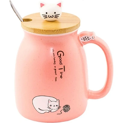 Кружка Котик с клубком №2  роз Эврика арт.99289