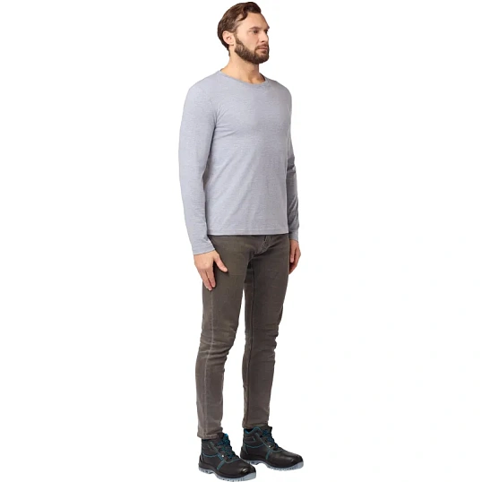 Футболка (160 г.) с длинным рукавом сер. (M)