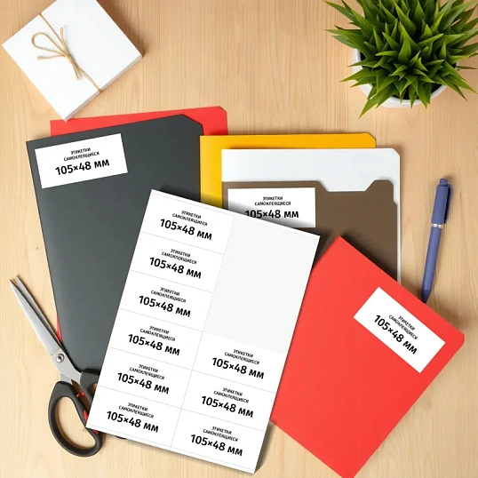 Этикетки самоклеящиеся 105х48 мм/12 шт. на листе А4 (25л.)