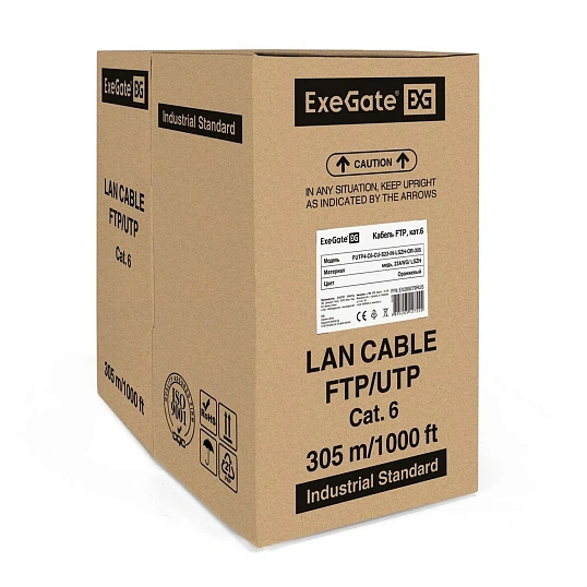 Кабель ExeGate FUTP4-C6-CU-S23-IN-LSZH-OR-305-FLUKE FTP