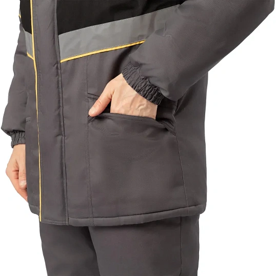 Куртка рабочая зимняя муж з43-КУ сер/чер (р.68-70) 170-176 (серияЗ)