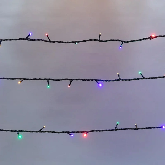 Гирлянда светодиодная Твинкл Лайт 10м, черный ПВХ, 100, мультиколор 303-139