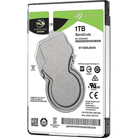 Жесткий диск Seagate BarraCuda 1Tb, SATA, 5400rpm,128MB(ST1000LM048)
