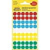 Этикетки самоклеящиеся точки  3088 d=12 мм, многоцветный, 270шт/уп