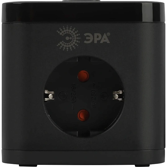 Удлинитель ЭРА CUBE-3es-1,5m-4USB-B 16А черный (Б0069074)