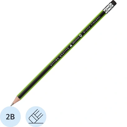 Карандаш чернографитный BV Graphix с ластиком 2В 21-0024