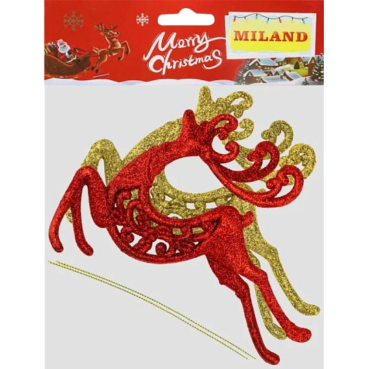 Набор игрушек елочных подвесок Новогдние олени 9см 2 шт НУ-8335