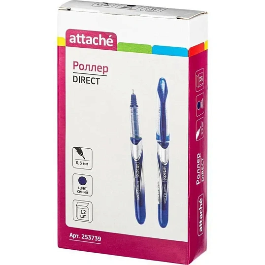 Роллер RX302602 игольчат.након. 0.3мм синий 12шт/уп