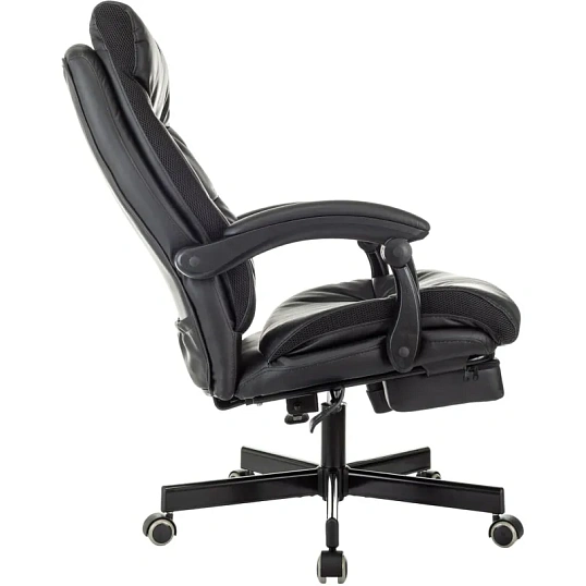 Кресло VB_EChair 624 PU PM черный эко.кожа  подст.для ног