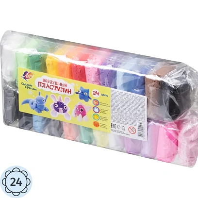 Пластилин воздушный, 24 цв., 240 г 34С 2229-08 набор