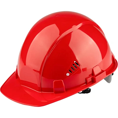 Каска TOPFORT СТАНДАРТ 203 с храповиком красная