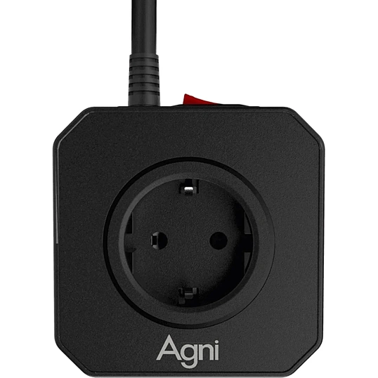 Сетевой фильтр AGNI  5р/3м,черный(TP-VE4U5E-3m-black)