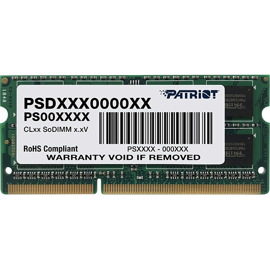 Модуль памяти Patriot SL 4GB DDR3 SO-DIMM 1600MHz(PSD34G1600L81S)