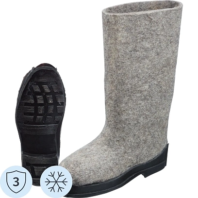 Валенки серые на резиновой подошве 14 РП  р.39/26