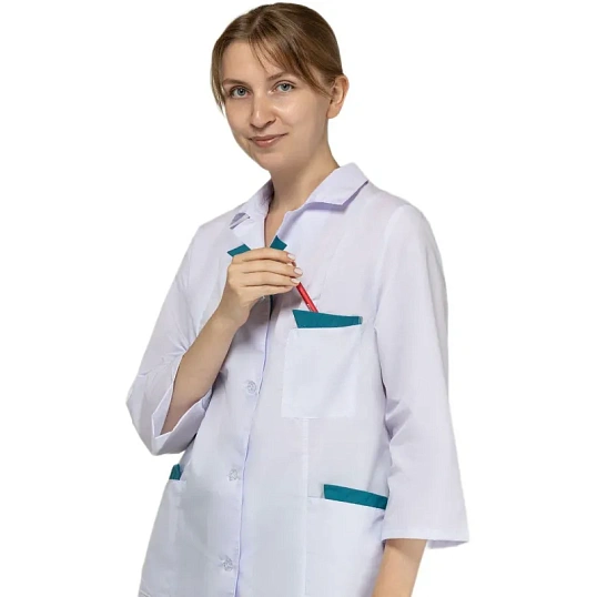 Костюм для медицинского персонала м01-КБР жен. цв.бел/бир (р.52-54) 158-164