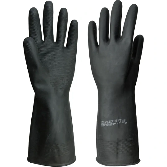 Перчатки защитные АЗРИХИМ КЩС тип-2 из латекса черные (размер 10 , XL)