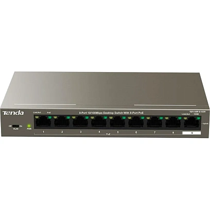 Коммутатор Tenda TEF1109P-8-102W 8 портов PoE+ (92W)