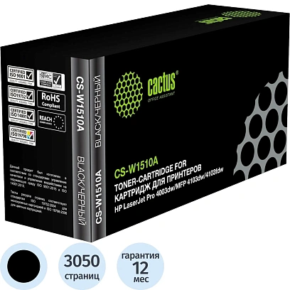 Картридж лазерный Cactus CS-W1510A W1510A чер. для HP LJ 4003dw/MFP 4103dw