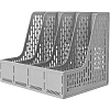Лоток вертикальный д/бумаг Deli E9844,сбор,4отд,сер,325x257x275мм,пл