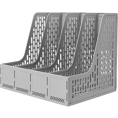 Лоток вертикальный д/бумаг Deli E9844,сбор,4отд,сер,325x257x275мм,пл