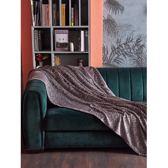 Плед микрофибра Luscan, фольга серый 200х220