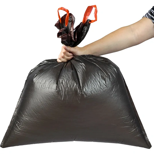 Мешки для мусора ПНД 60л 12мкм 20шт/рул черные 58x68см Luscan с завязками