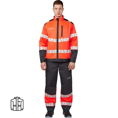 Куртка летняя мужская Равелин красн./графит (р.52-54) 194-200