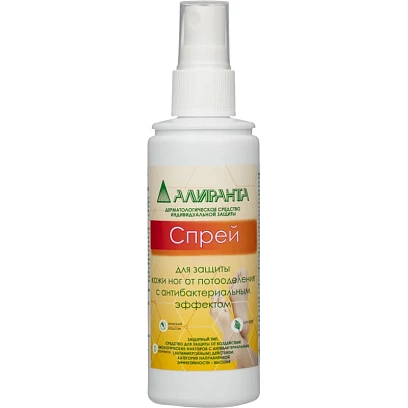 Спрей для кожи ног защитный от пота антибактериальный АЛИРАНТА 100 мл 30005