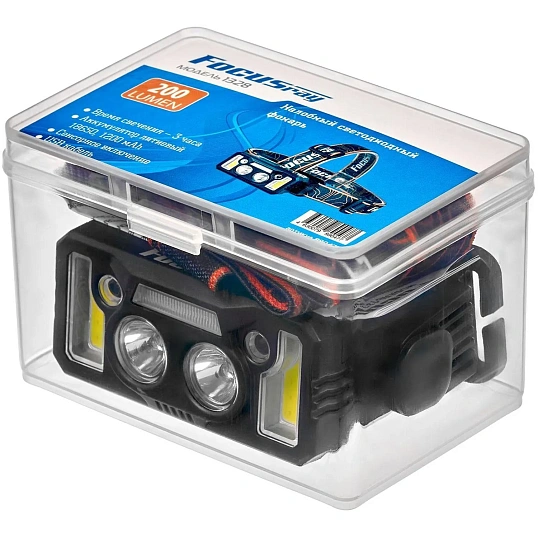 Фонарь налобный FOCUSray 1328 акку 18650 1200мАН 200 люмен,цифровой дисплей