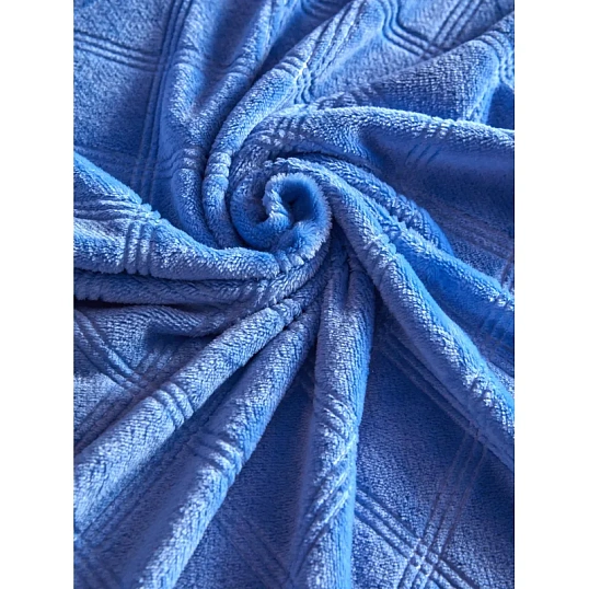 Плед микрофибра Luscan, фактура синий 150x200