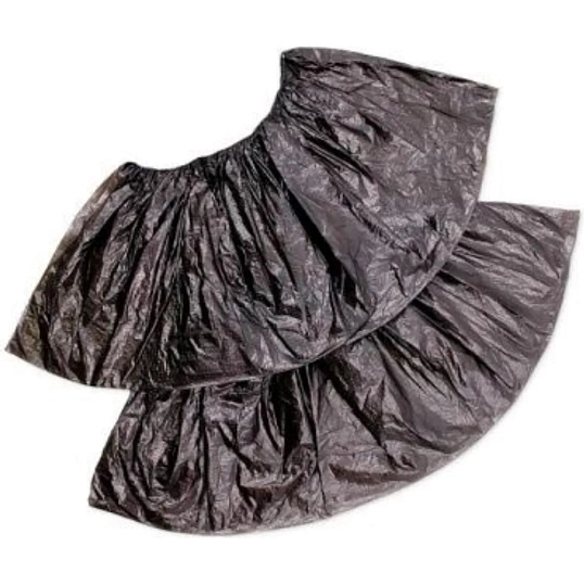 Бахилы п/э Elegreen,ГПЭГЦЧ-100/Н20,с 2-ой рез,двойные,черные,10гр,250пар/уп