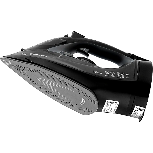 Утюг Brayer 4015BR,2400Вт,керам.140 г/мин,беспровод, 300 мл, черный