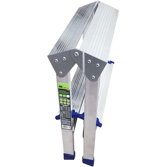 Стремянка двусторонняя 2 ступени, алюминиевая, СИБРТЕХ (97922)