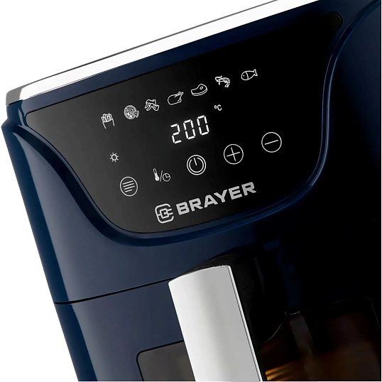 Аэрогриль BRAYER 2036BR,1500 Вт,5л, t.200С,съем.реш,таймер,LCD-дисп,7 прогр