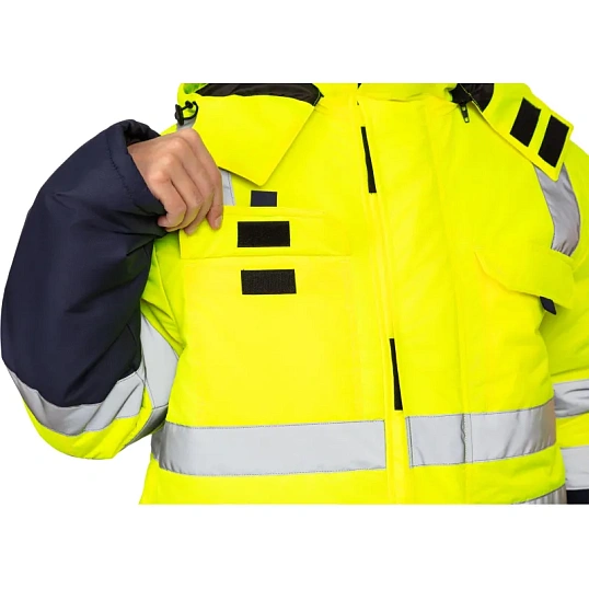 Куртка зимняя мужская зс04-КУ 48-50/182-188 флуоресц.жёлтый/син