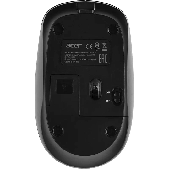 Мышь компьютерная Acer OMR307 черный оптическая (1600dpi) беспроводная USB