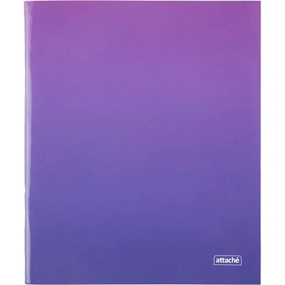 Тетрадь общая А5 48л Attache Градиент Фиолет клетка, 65г, скрепка, УФ-лак