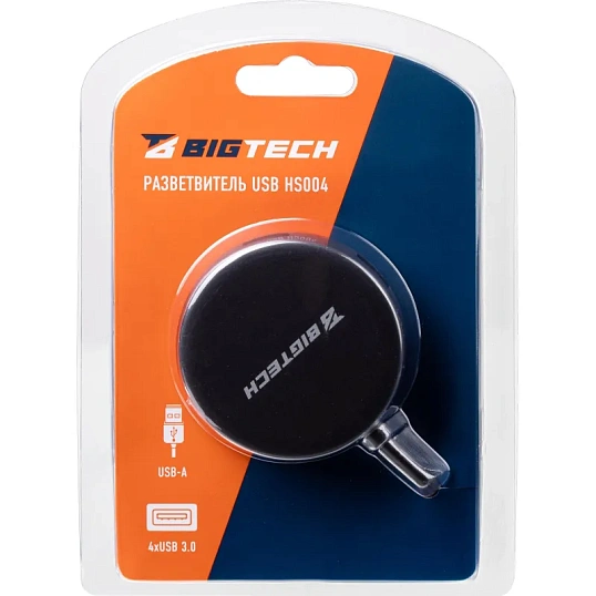 Разветвитель USB  HS004 USB 3.0x4/черный