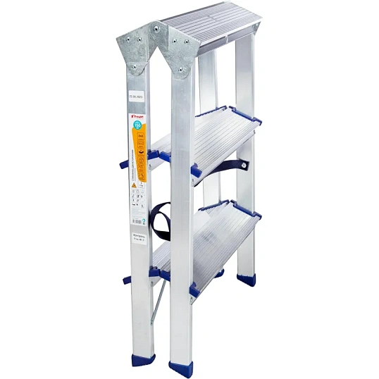 Стремянка двухсторонняя алюминиевая 3 ступени Комус      