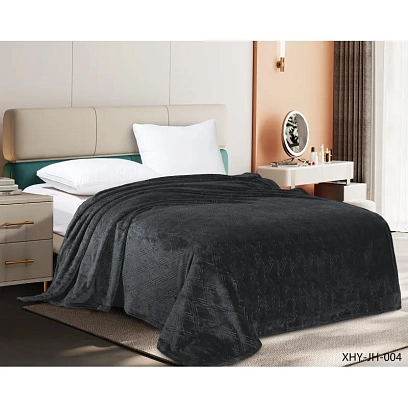 Плед велсофт  150х200см графит тиснение 260гр 19-4215 G