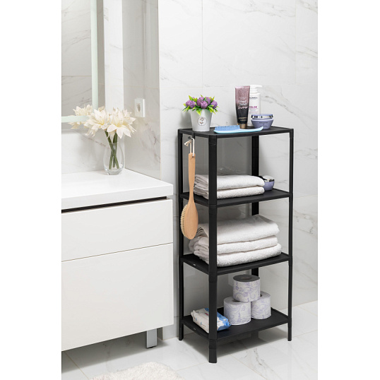 Этажерка М_VIKEA 4-х ярусная, черный