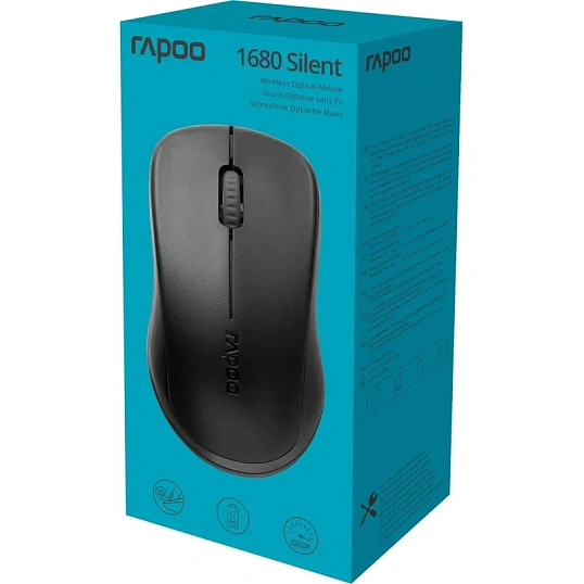 Мышь компьютерная RAPOO (1680-BL) беспроводная черная