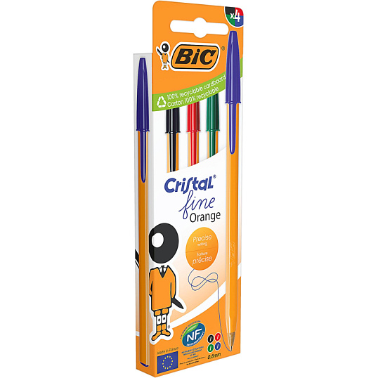 Набор шариковых ручек неавт. BIC ORANGE набор 4цв ассорт 8308541Франция