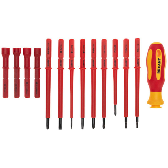 Набор отверток диэлектрических, 14 предметов REXANT, 12-4773-3